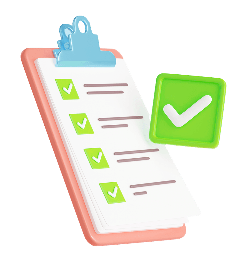 3D clipboard with checklist